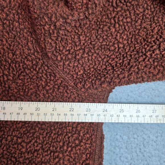 Carhartt Sherpa Fleece Pullover Large Rust Brown Quarter Snap OJ4991 Fall - Picture 8 of 16